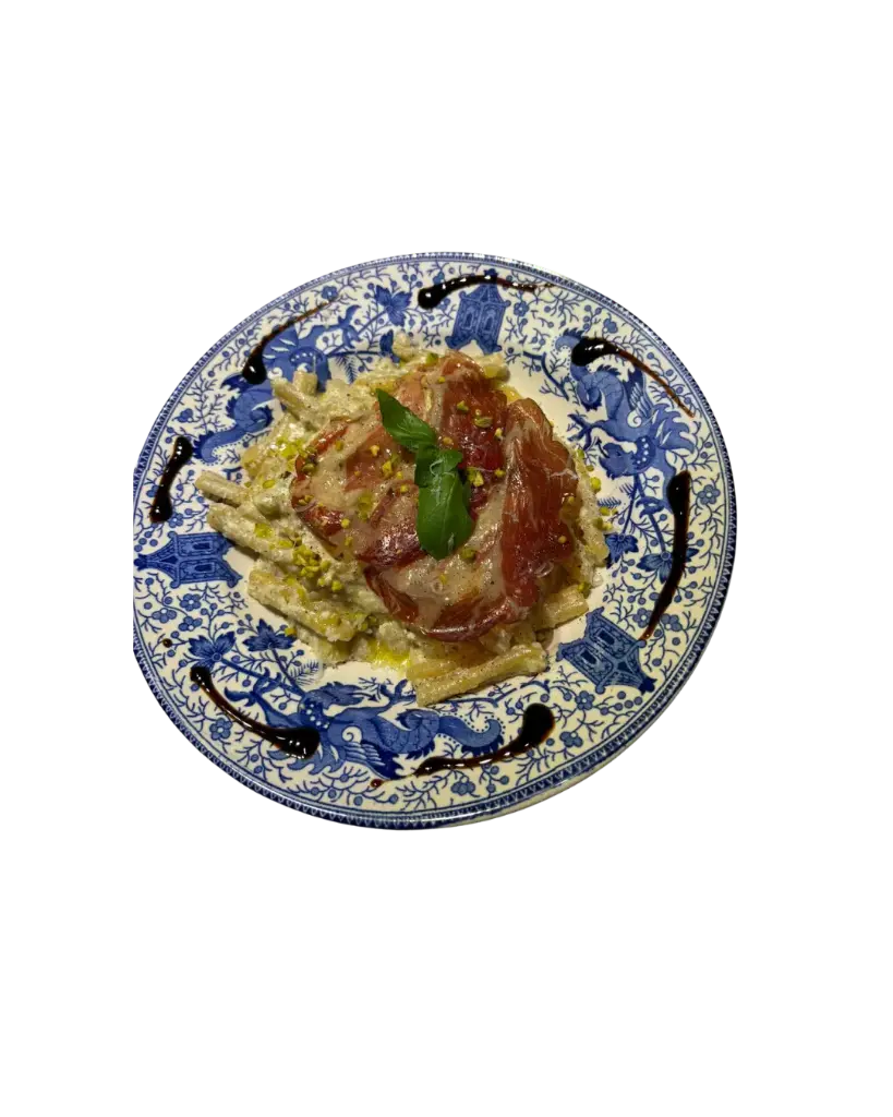 Pâtes à la crème de champignons et pancetta 