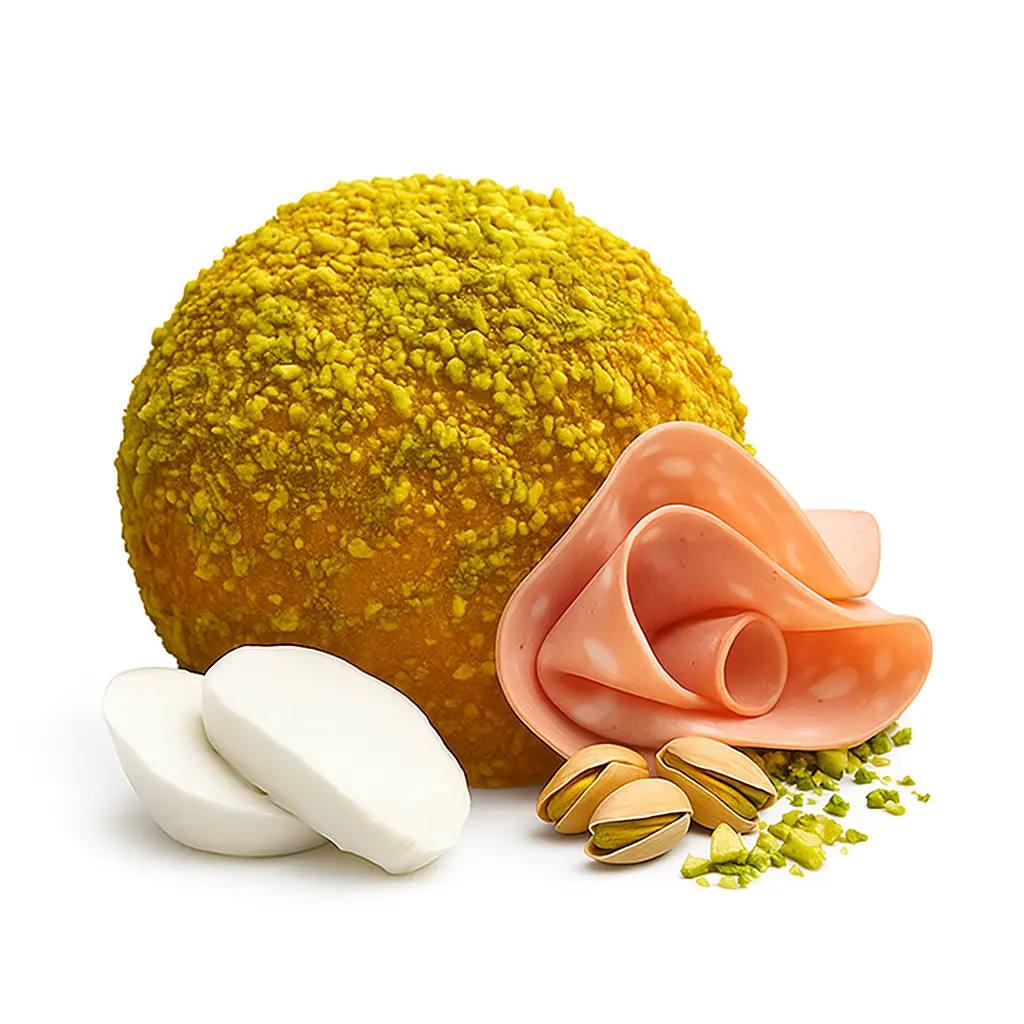 Arancina Pistache, Mortadella & Mozzarella – Pack de 5 pièces